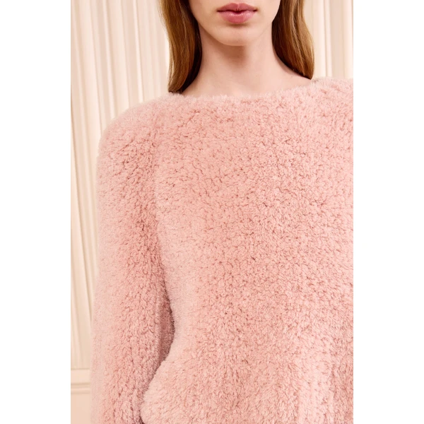 cosette cashmere fur pullover powder