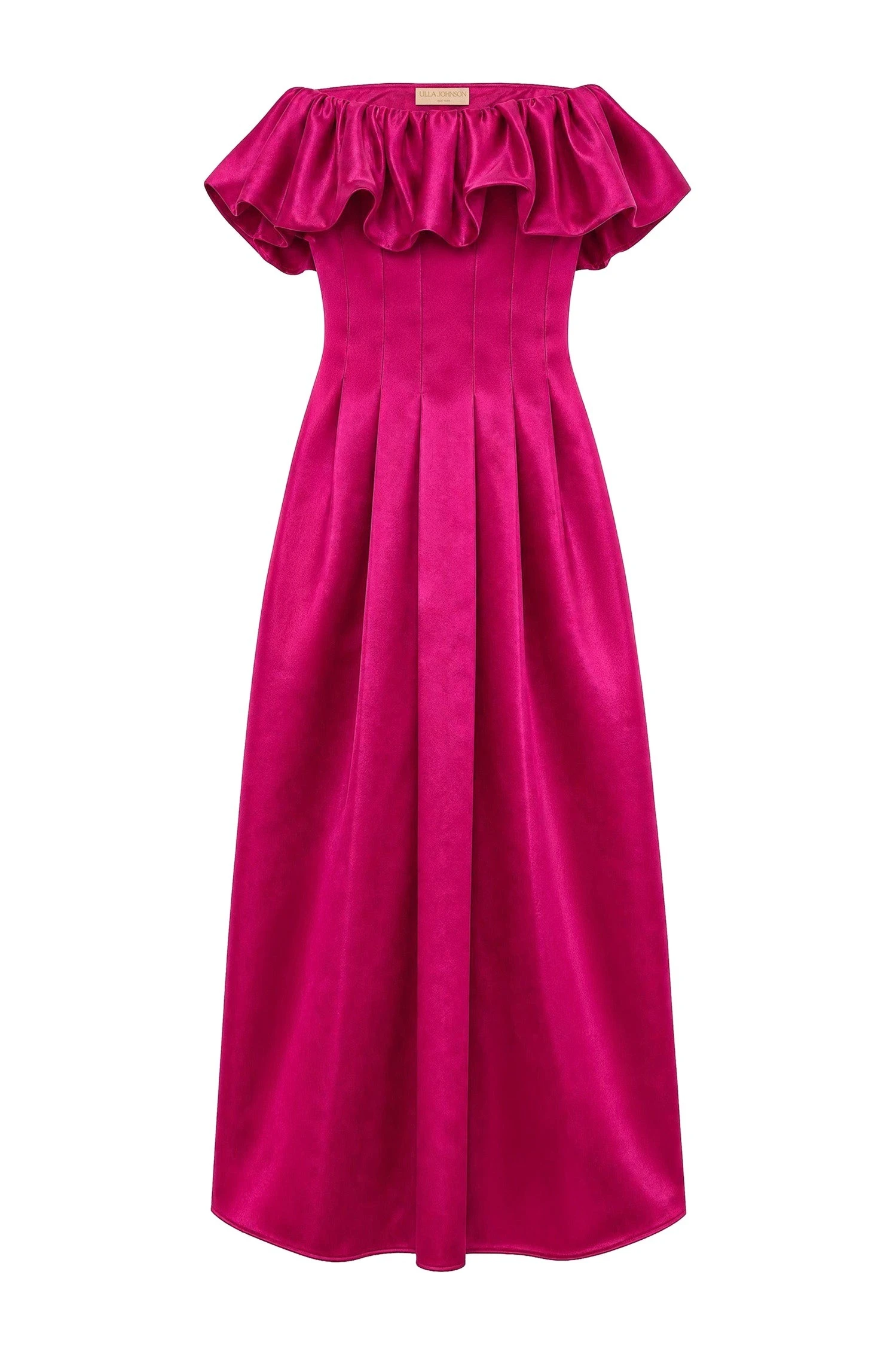Ulla Johnson Cosima Strapless Satin Dress in Orchid ulla johnson cosima strapless satin dress