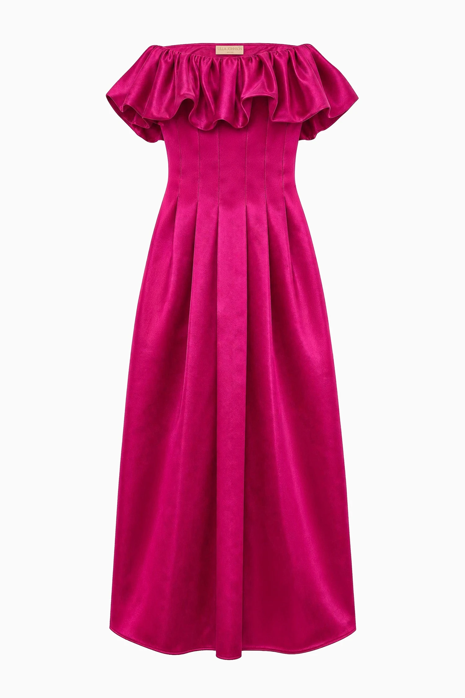 Cosima Strapless Satin Dress in Orchid