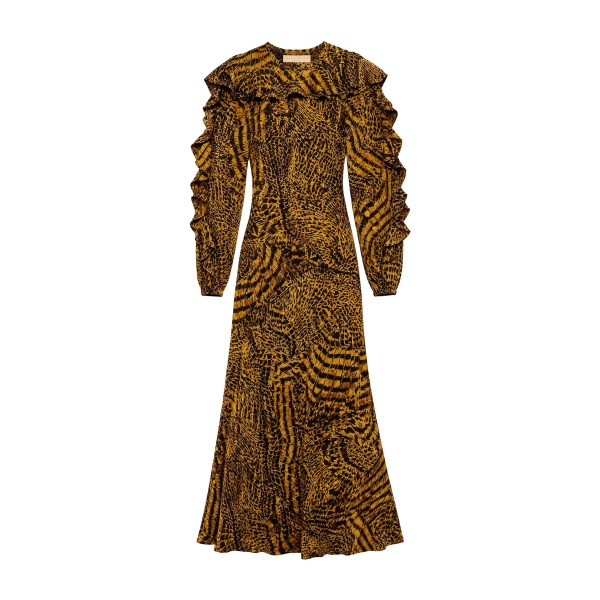 ulla johnson dara long sleeve silk dress
