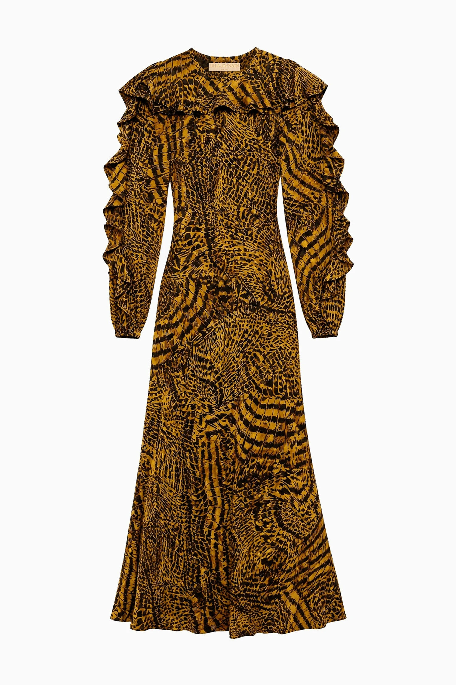 Dara Long Sleeve Silk Dress in Wren
