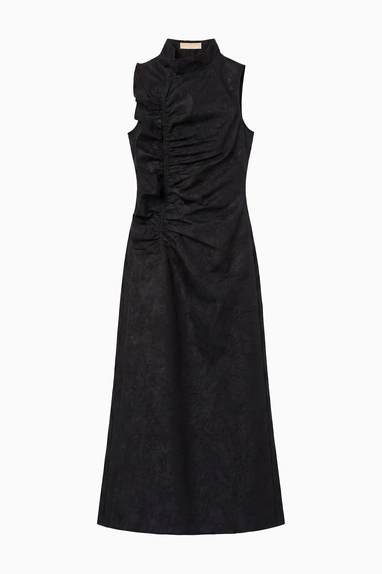 Demetria Taffeta Dress in Obsidian