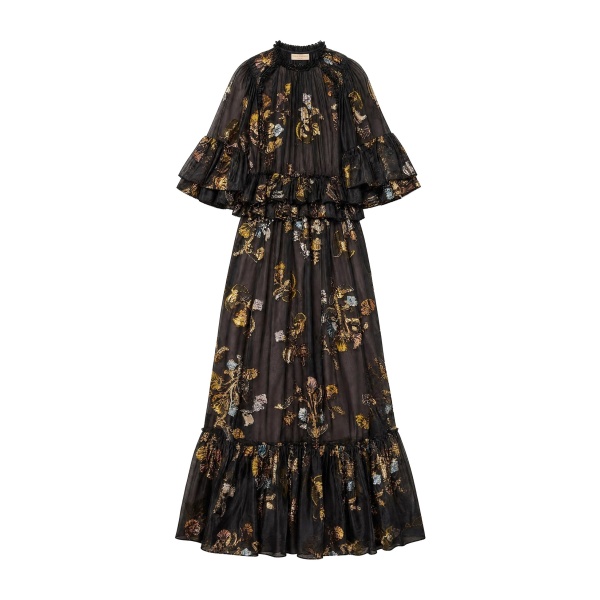 ulla johnson diann ruffled silk gown