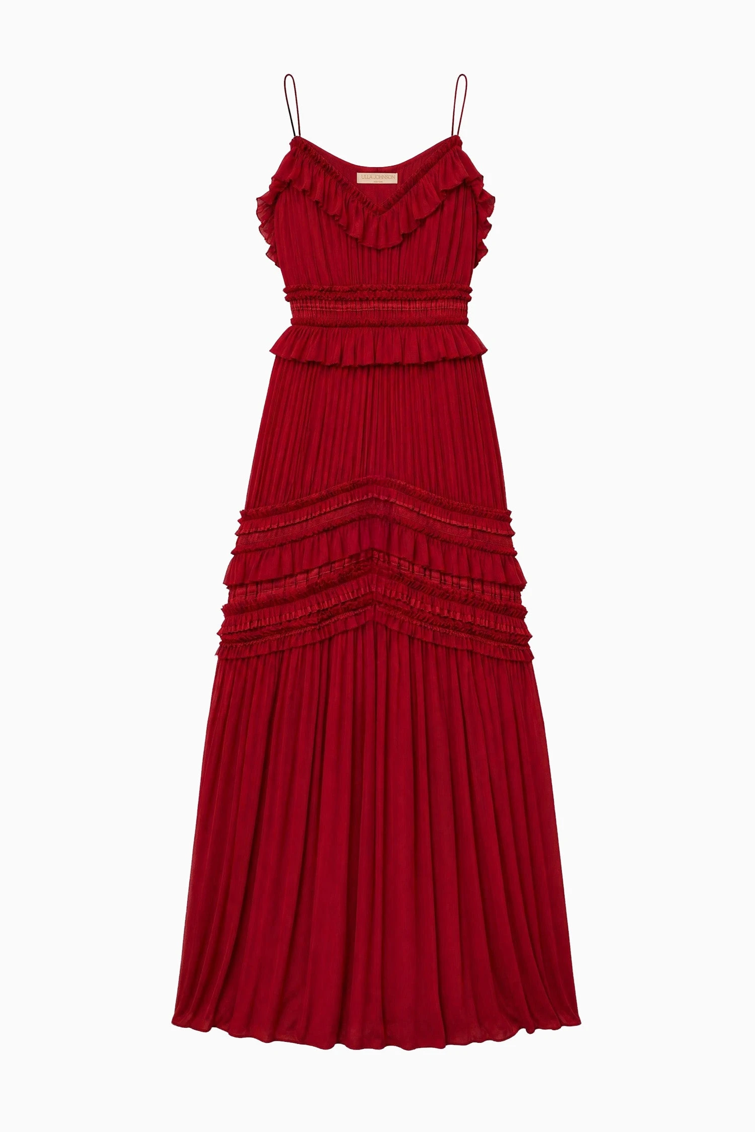 Dorothea Sleeveless Silk Gown in Cerise
