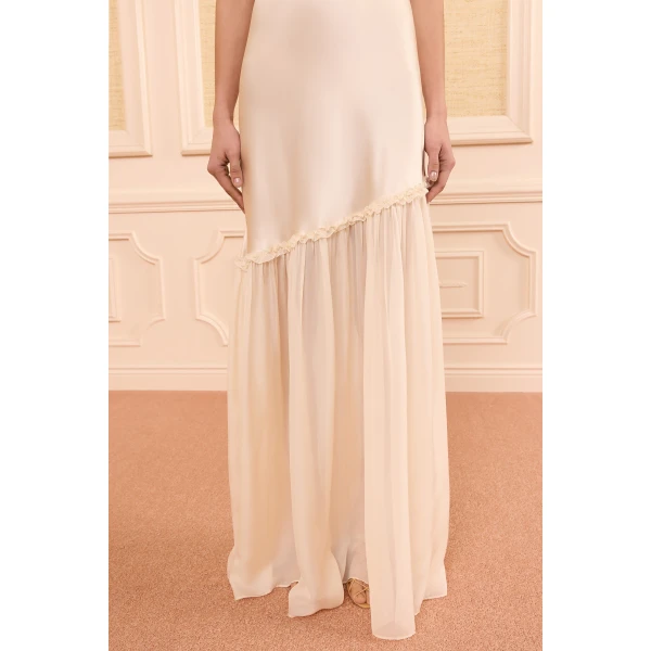 ulla johnson elaria cami silk gown with lace up