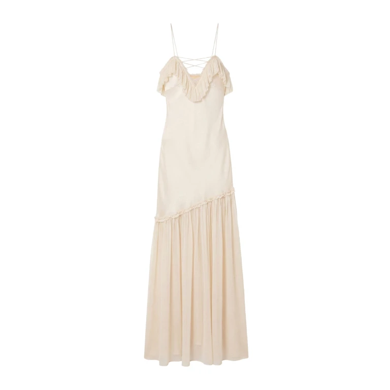 ulla johnson elaria cami silk gown with lace up