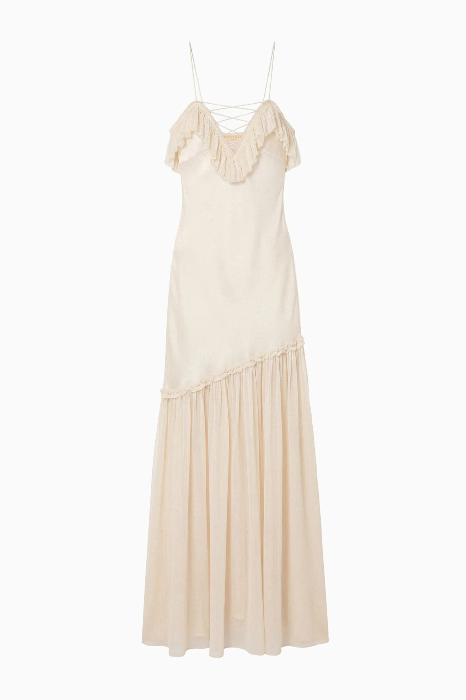 Elaria Cami Silk Gown with Lace Up in Ivory