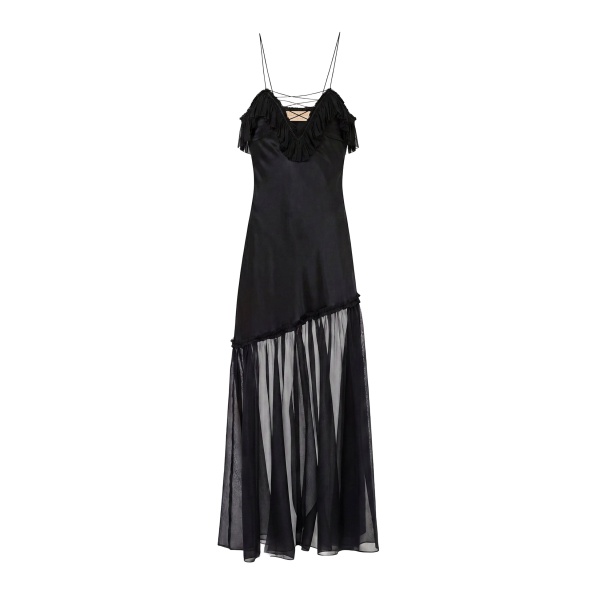 ulla johnson elaria cami silk gown with lace up