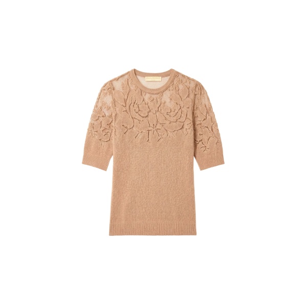 ulla johnson ella short sleeve lace top