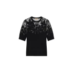ulla johnson ella short sleeve lace top