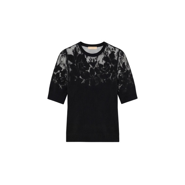 ulla johnson ella short sleeve lace top