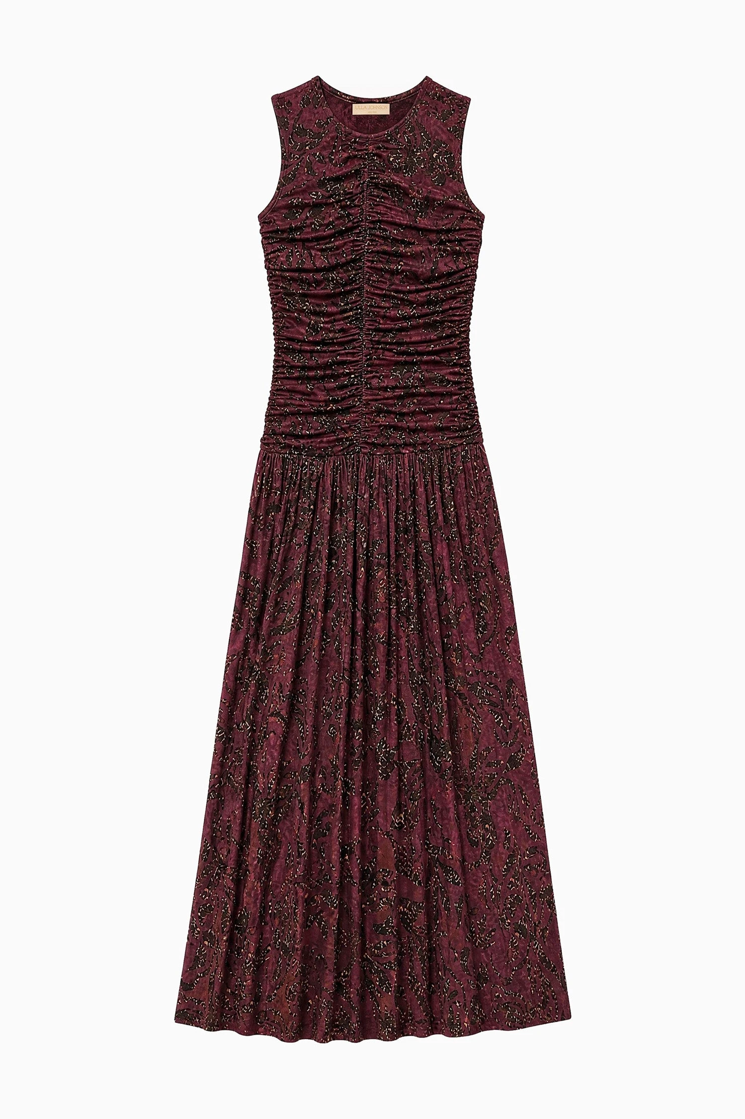 Elora Sleeveless Jersey Dress in Claret Floral