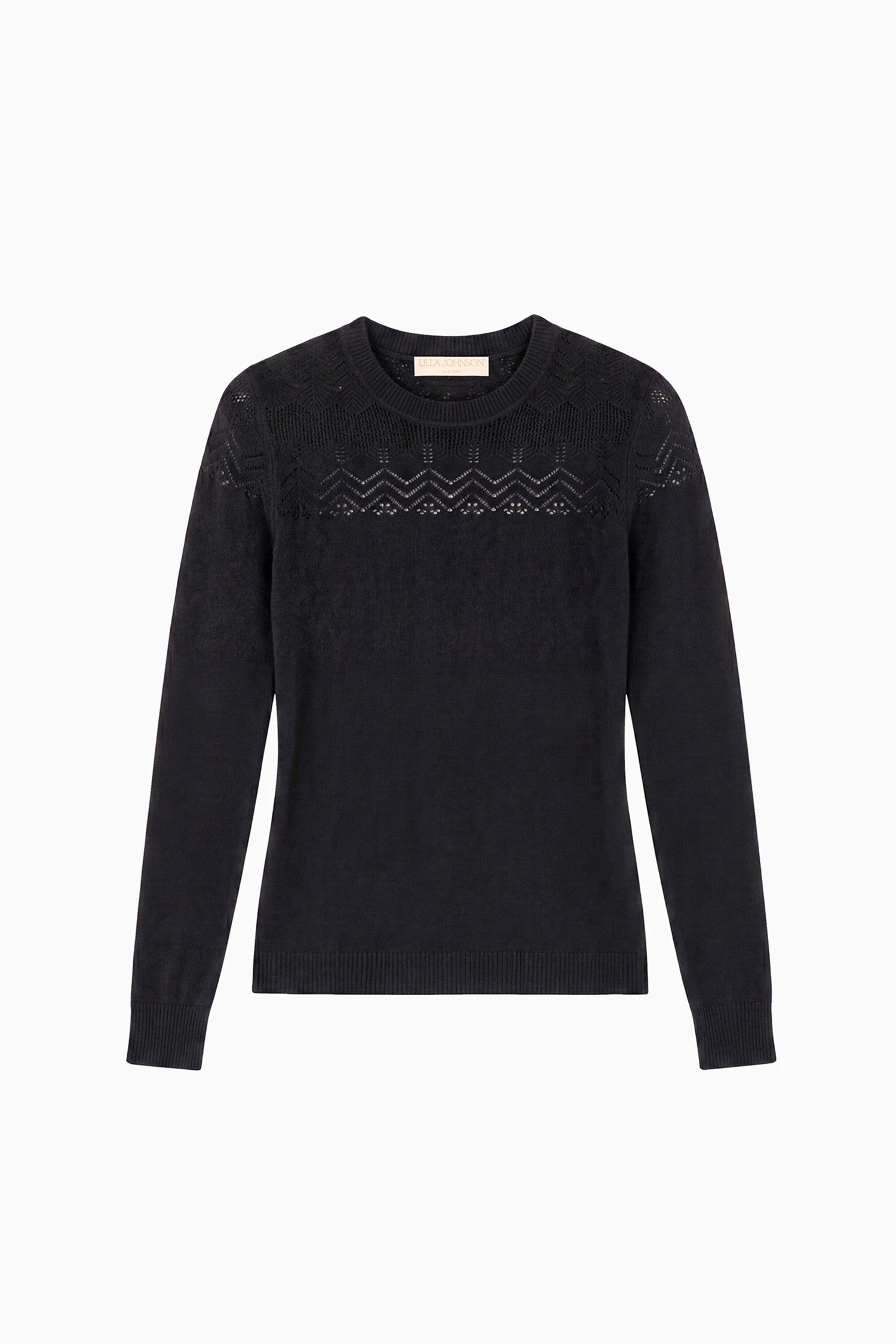 Emelie Long Sleeve Cashmere Top in Noir