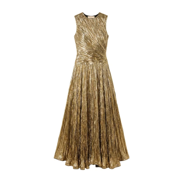 Eugenia Pleated Gown in Gold
