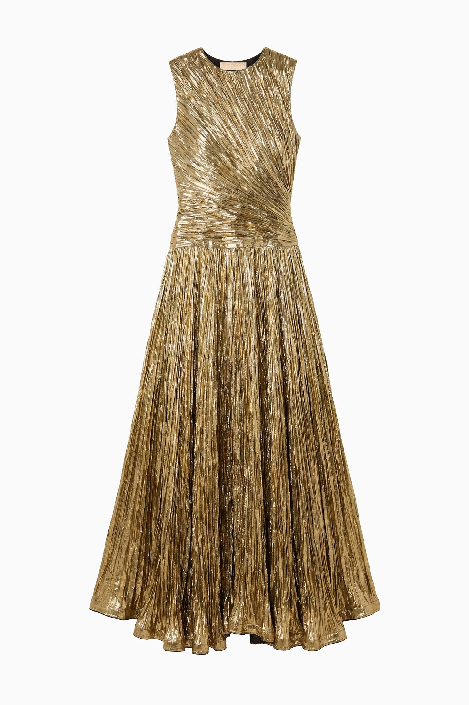 Eugenia Pleated Gown in Gold