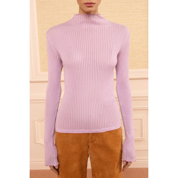 evie turtleneck top lilac