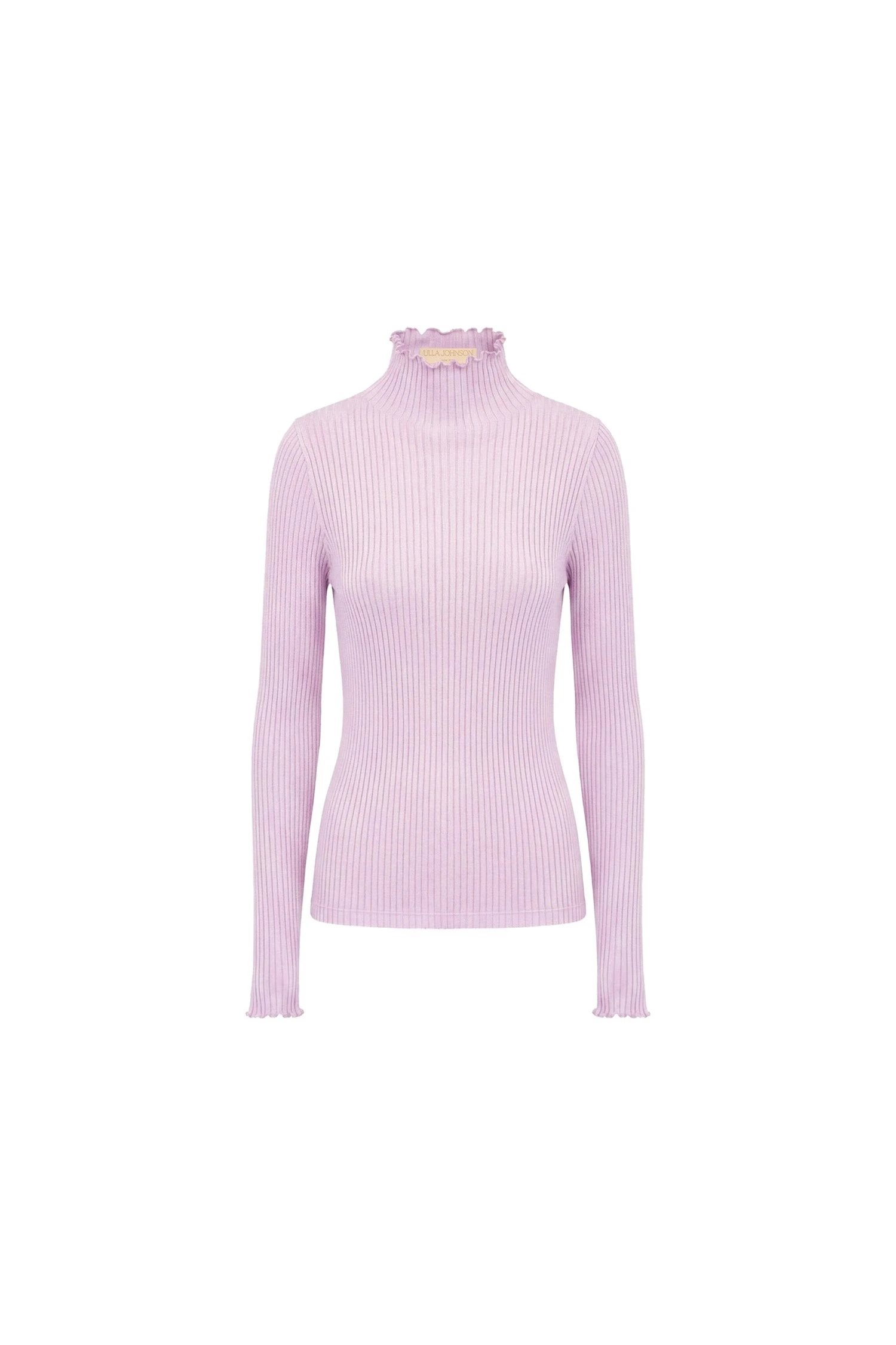 Ulla Johnson Evie Turtleneck Top in Lilac ulla johnson evie turtleneck top
