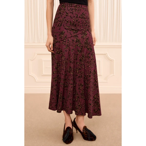 fiona jersey skirt claret floral