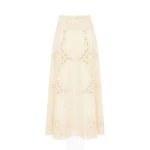 ulla johnson fleur linen midi skirt