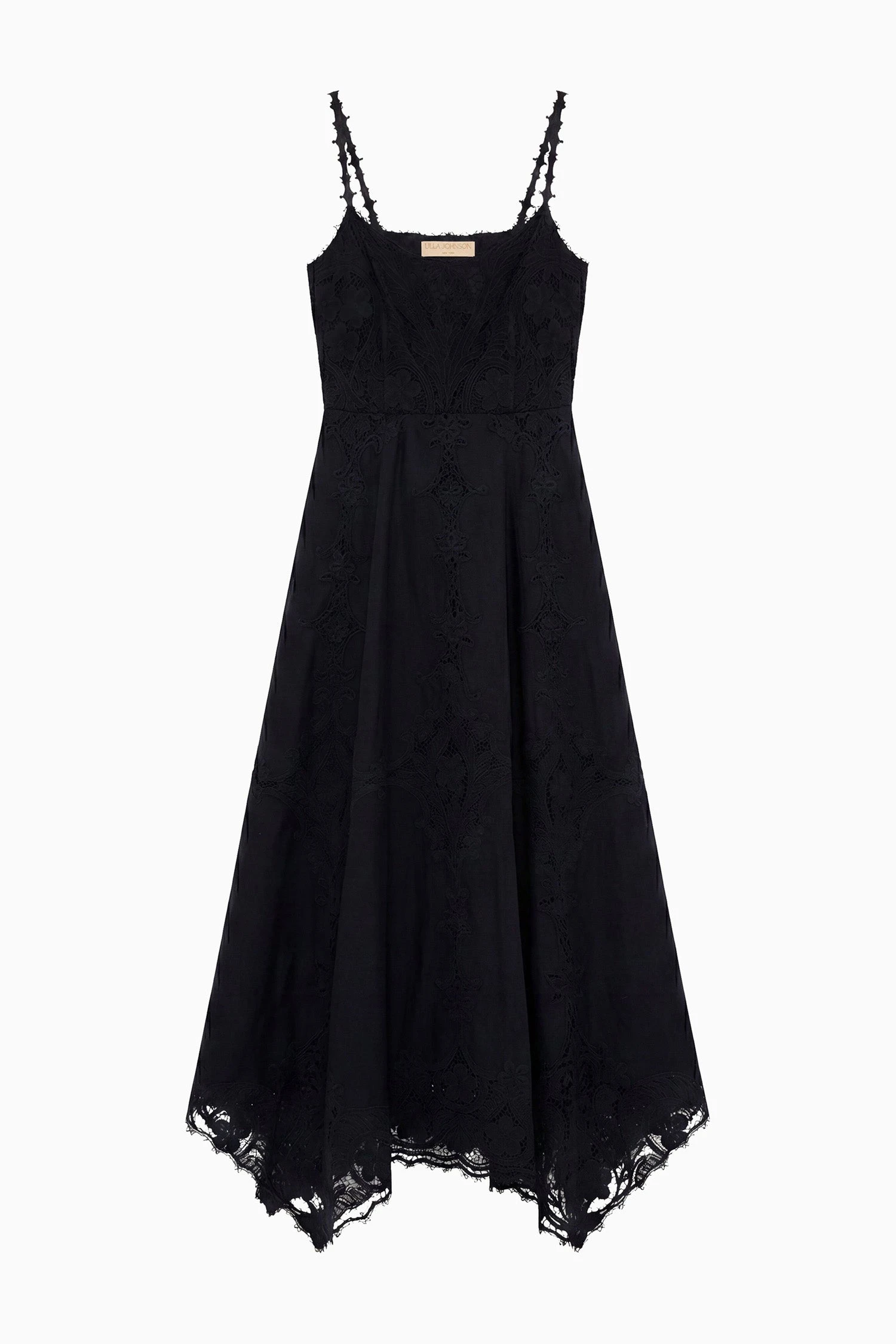 Flora Cami Linen Dress in Noir