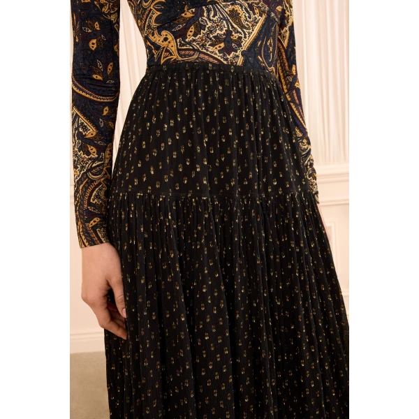 floret silk skirt noir