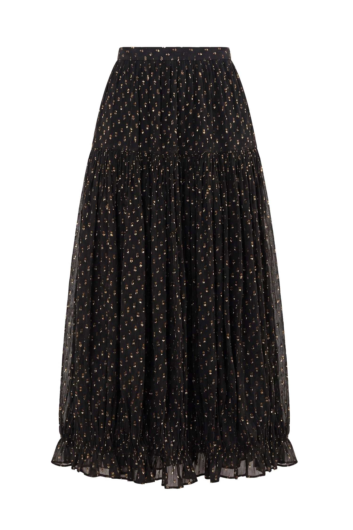 Ulla Johnson Floret Silk Skirt in Noir ulla johnson floret silk skirt