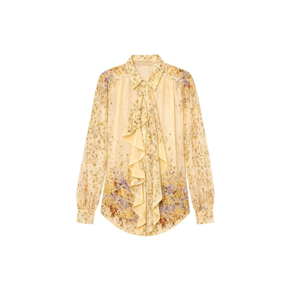 ulla johnson gesture long sleeve silk blouse