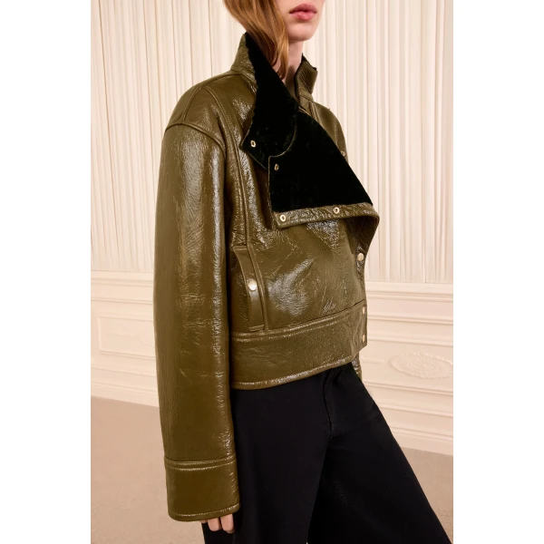 honora leather jacket lichen