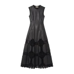 ulla johnson ilana sleeveless crochet & leather dress