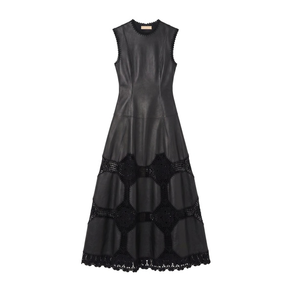ulla johnson ilana sleeveless crochet & leather dress