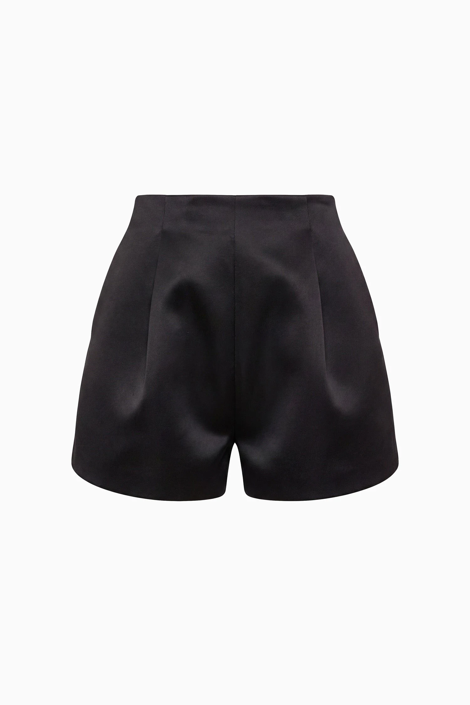 Isa Satin Shorts in Noir