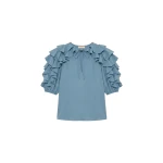 ulla johnson josephine short sleeve silk top