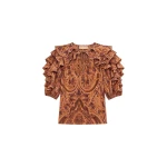 ulla johnson josephine short sleeve silk top