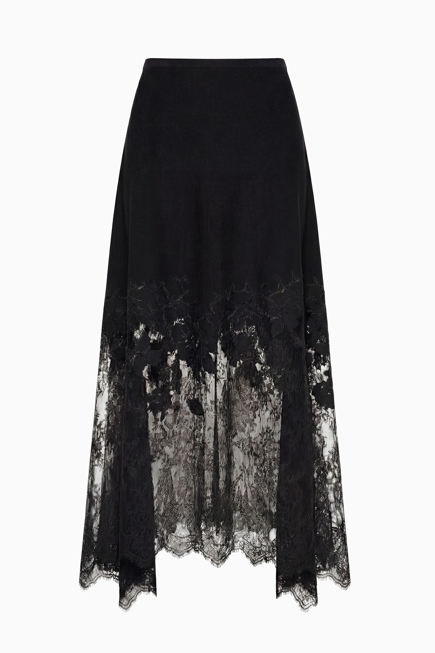 Josina Lace Midi Skirt in Noir