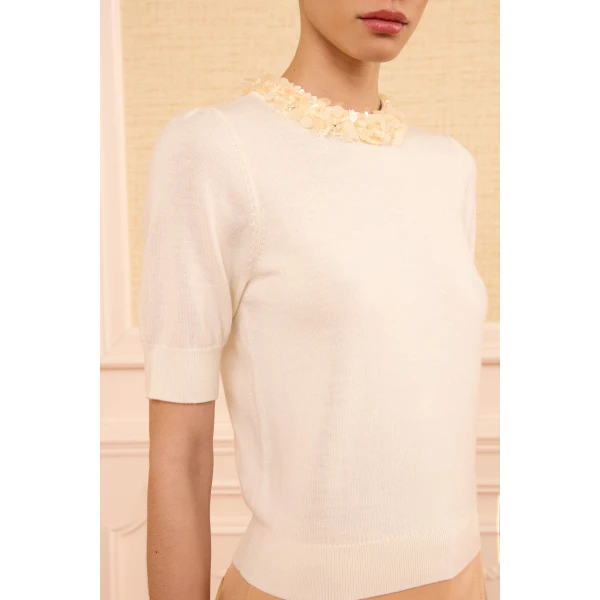 jude embellished top pearled ivory