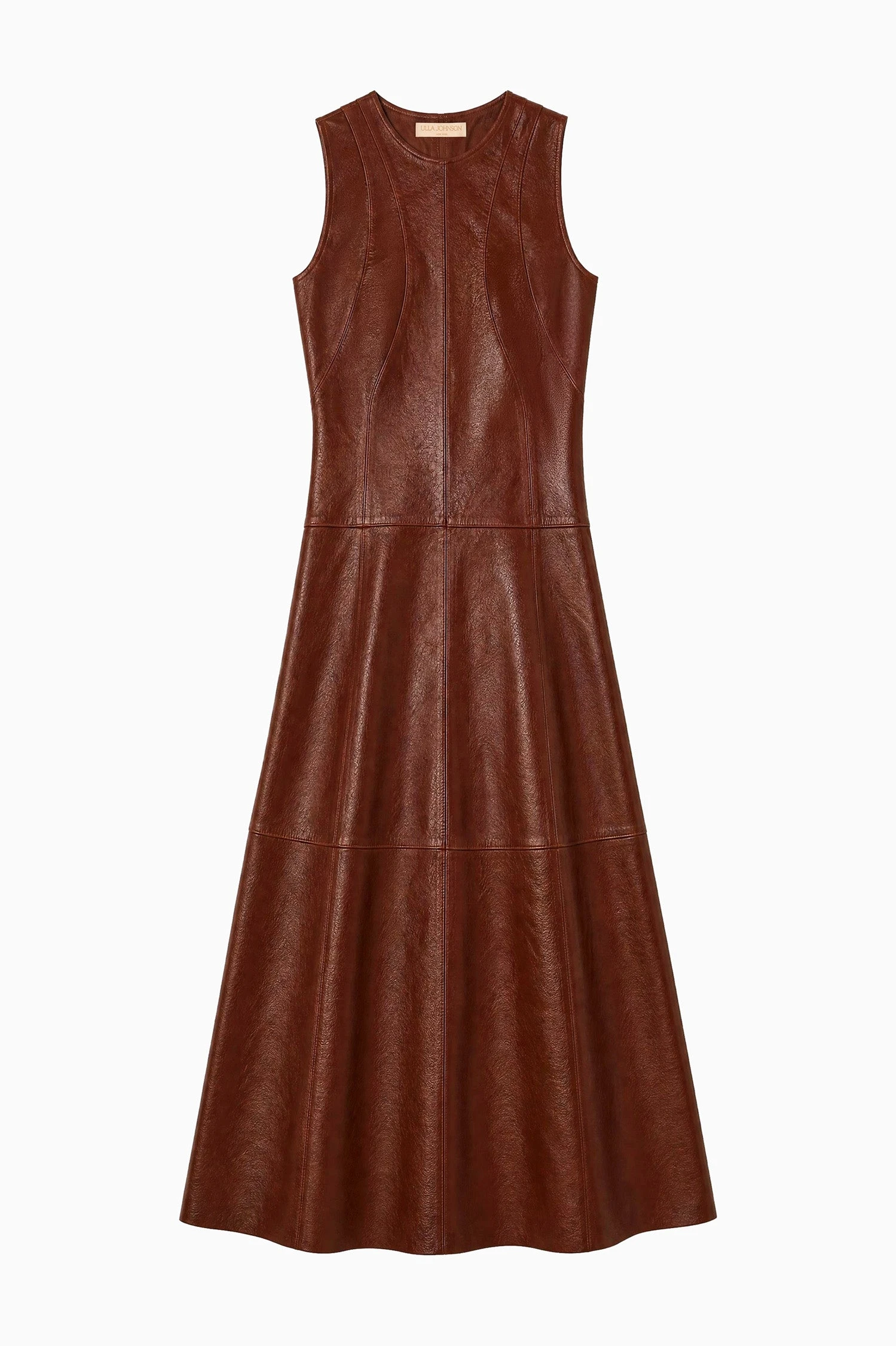 Juliette Leather Dress in Cognac
