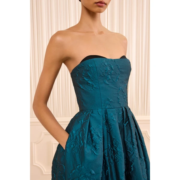katerina strapless cloque dress beryl