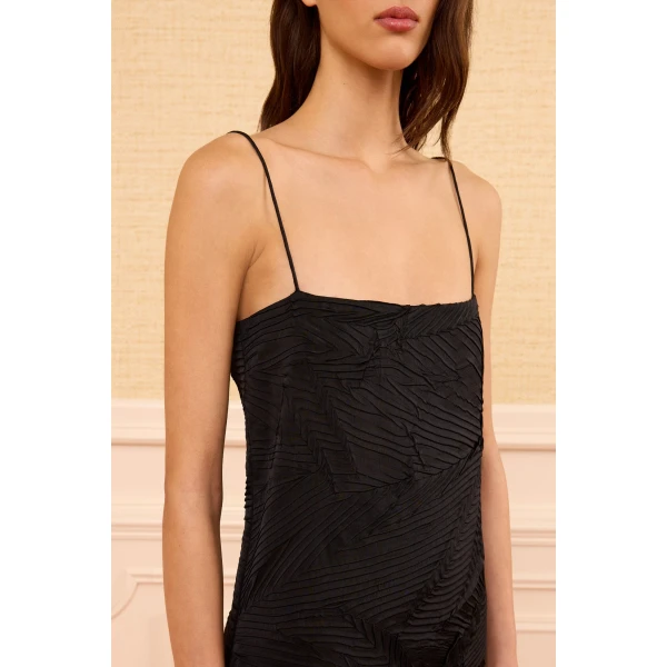 landscape satin dress noir
