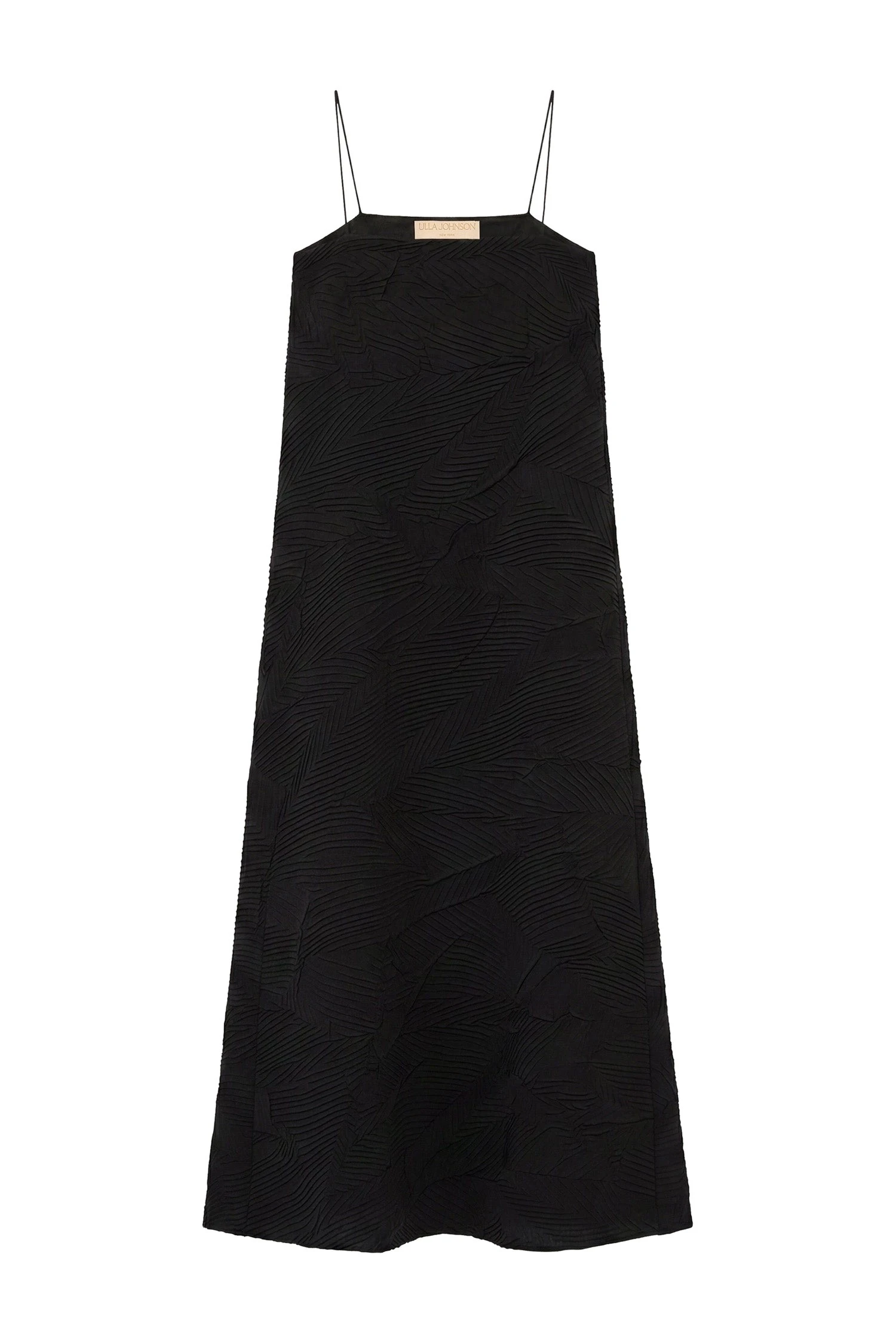 Ulla Johnson Landscape Satin Dress in Noir ulla johnson landscape satin dress