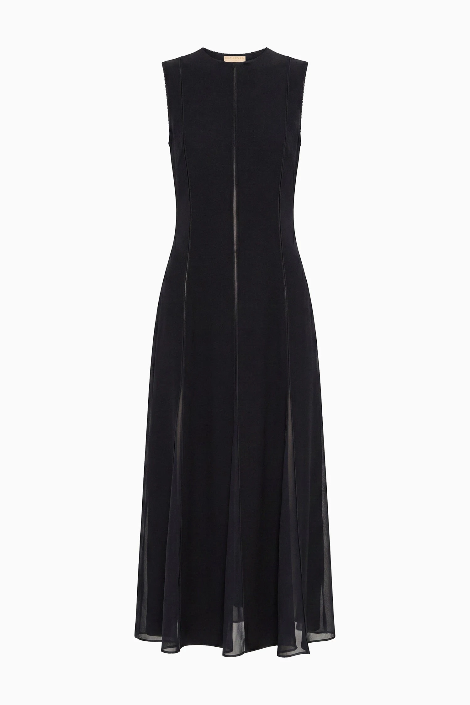 Laure Sleeveless Midi Dress in Noir