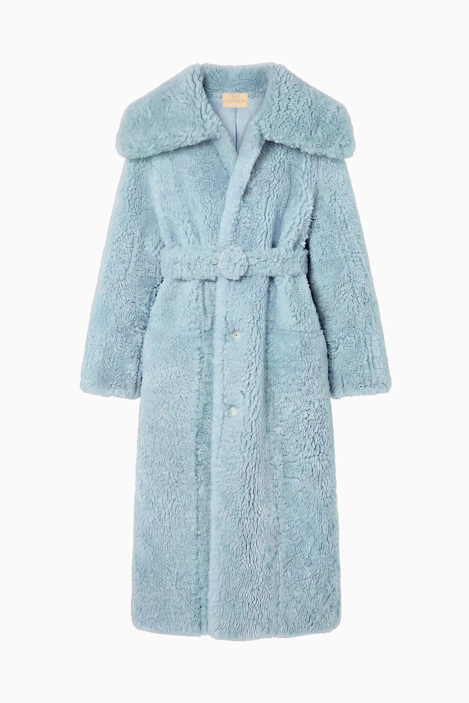Laureline Reversible Shearling Coat in Turquoise