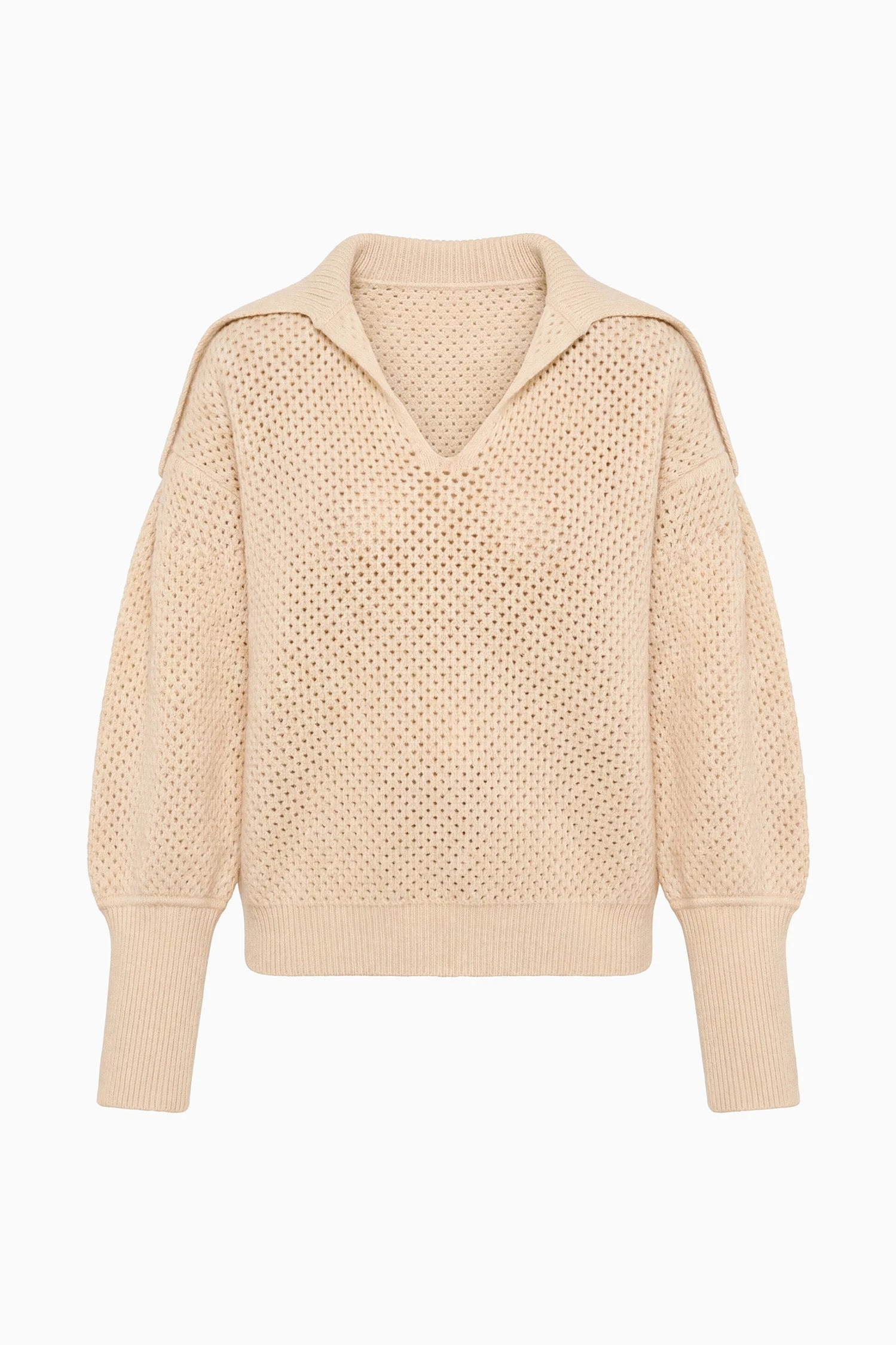 Lila Wool Knit Pullover in Cloud