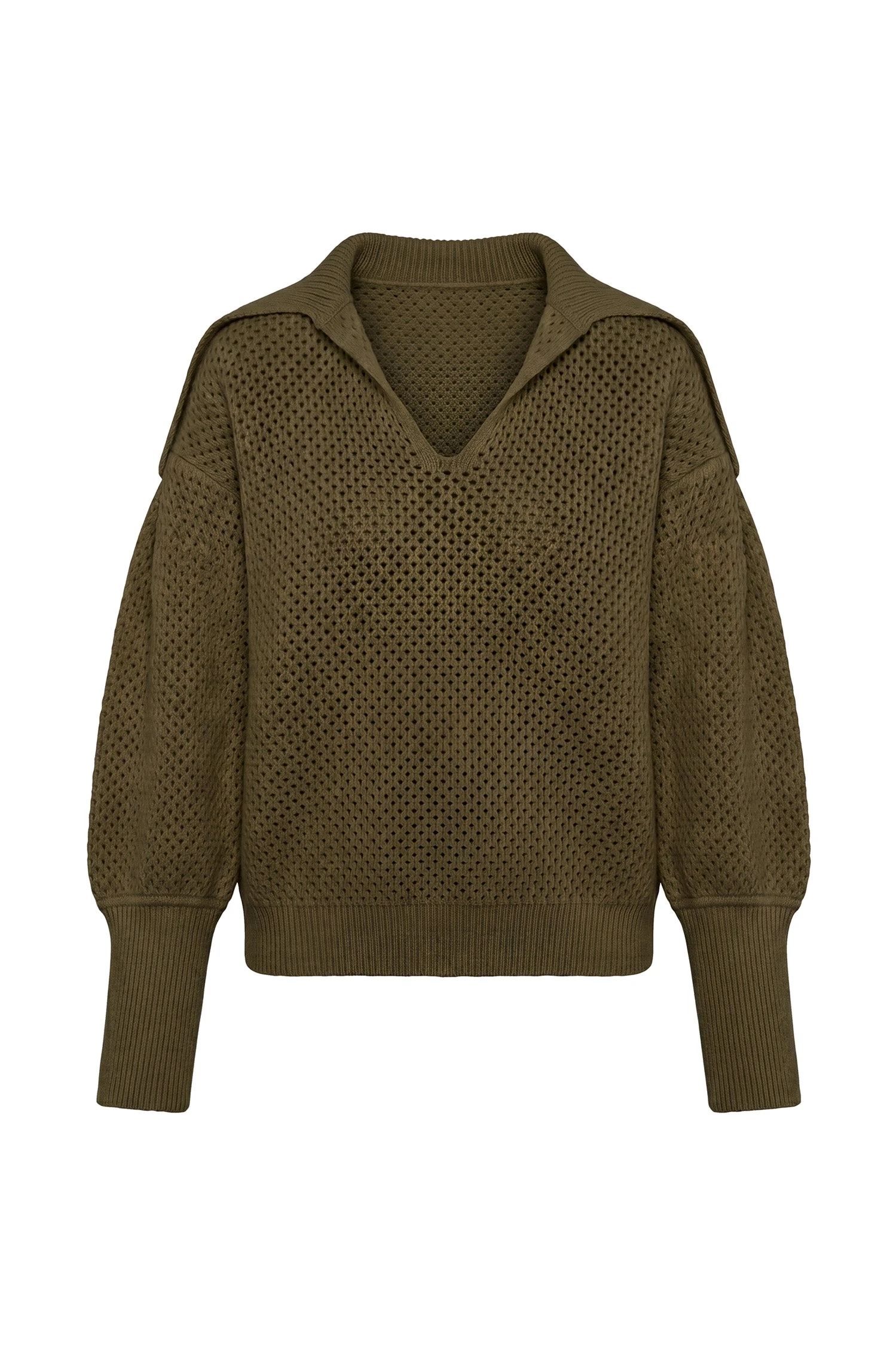 Ulla Johnson Lila Wool Knit Pullover in Militaire ulla johnson lila wool knit pullover