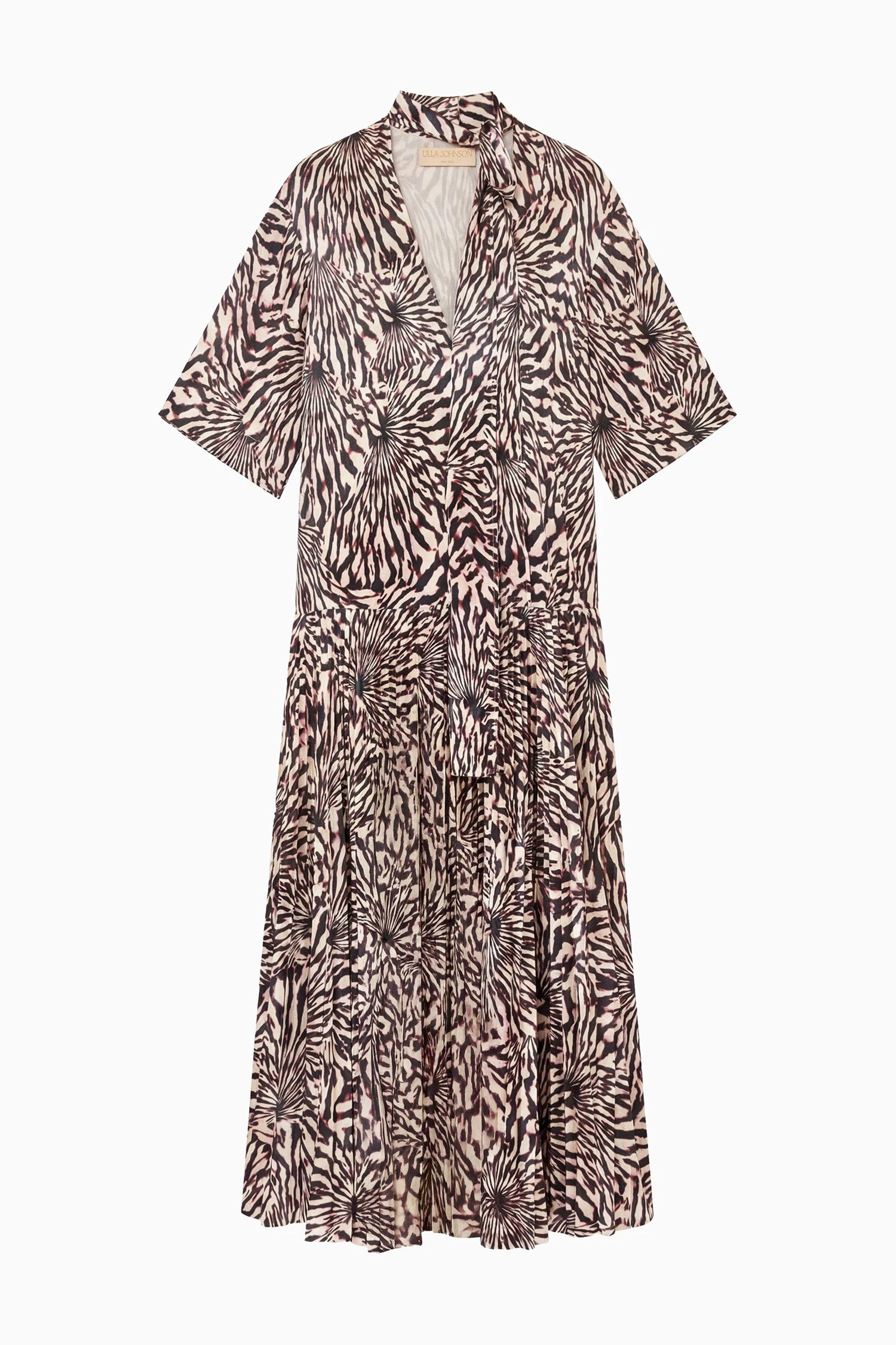Linya Satin Dress with Removable Tie in Rhodonite