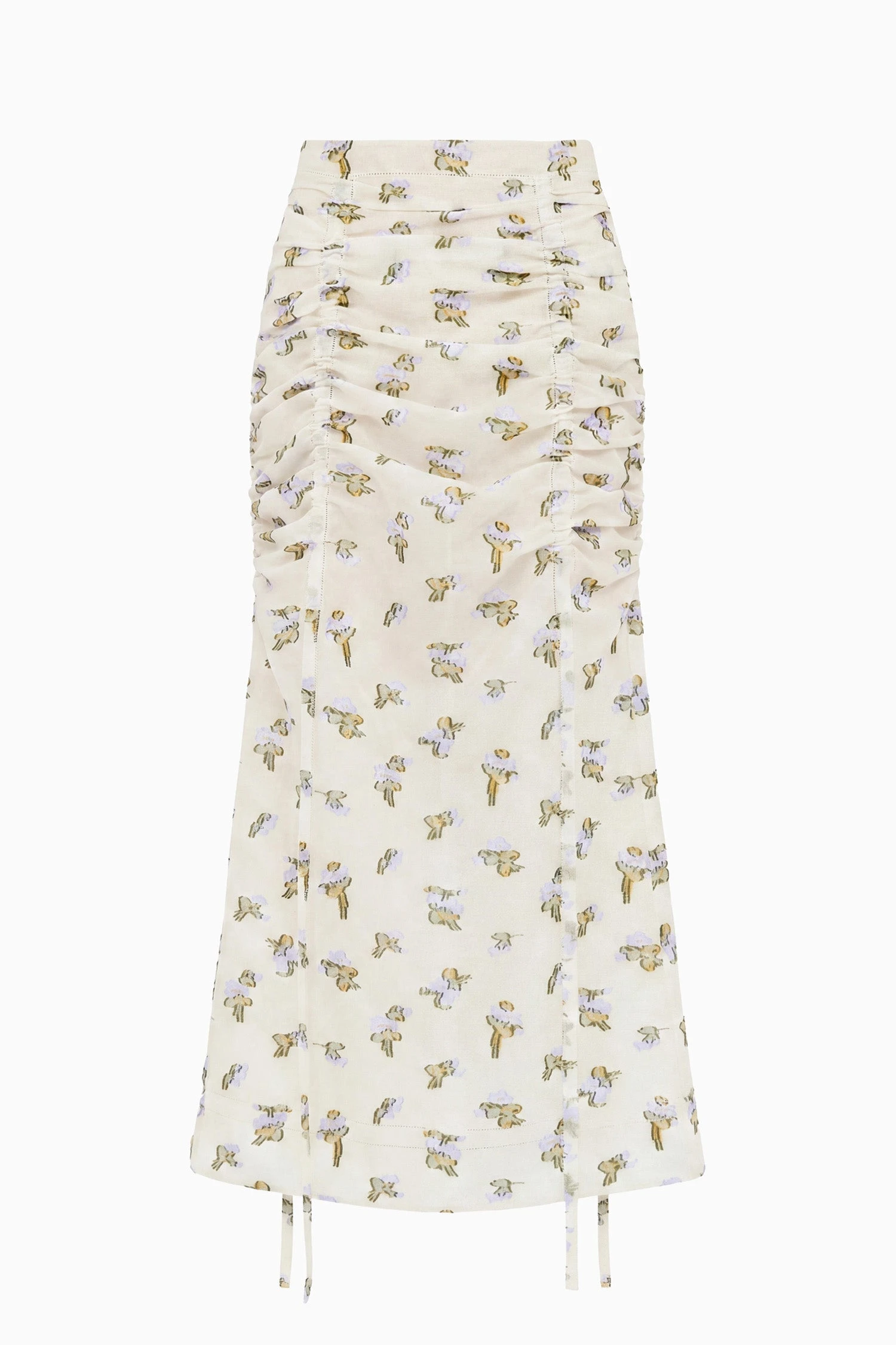 Liora Organza Midi Skirt in Violet Leaf
