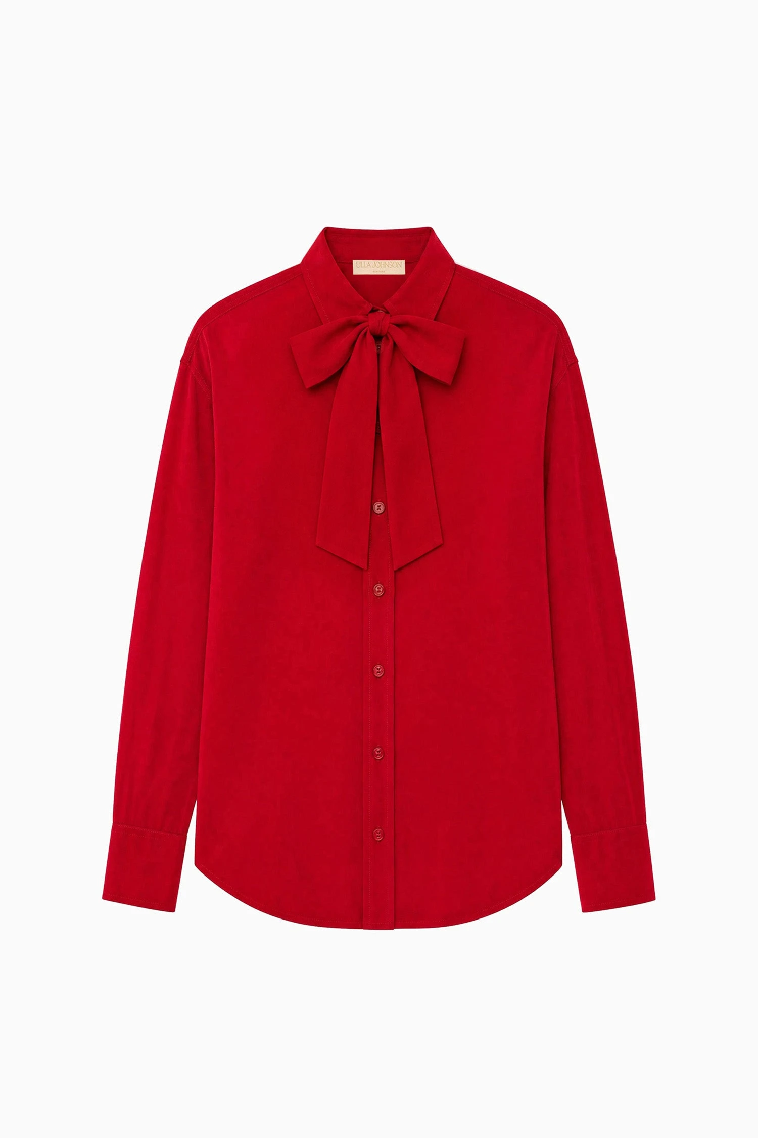 Lise Long Sleeve Silk Blouse in Cerise