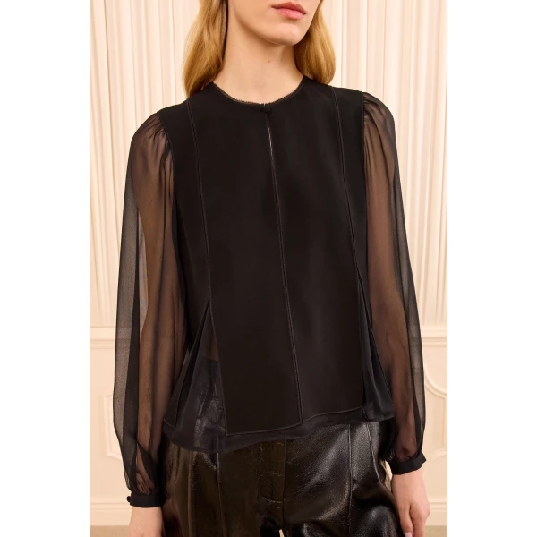 lucette long sleeve blouse noir
