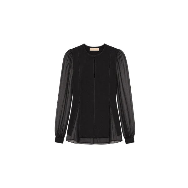 Lucette Long Sleeve Blouse in Noir