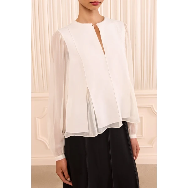 lucette long sleeve blouse pearled ivory