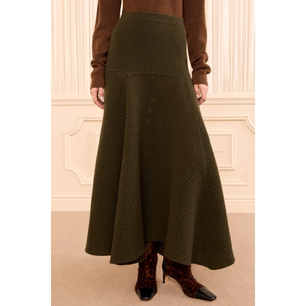 lucia wool knit skirt militaire